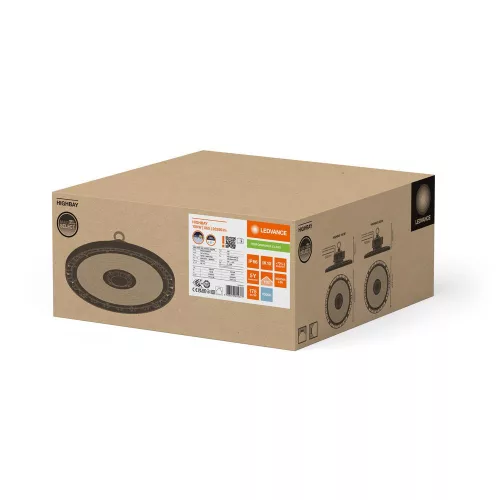 LED ipari lámpatest 150W 26235lm 6500K Hideg, szabályozható fényerejű fekete IP66 IK10 High Bay Gen 5 Ledvance