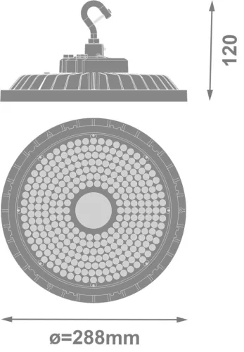 LED ipari lámpatest 195W 35100lm Fekete IP66 IK10 High Bay V Ledvance