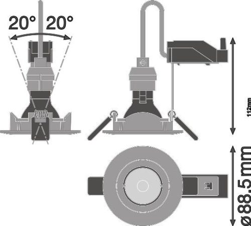 LED panel süllyesztett spotlámpa GU10 8.3W 575lm CCT szabályozható fényerejű spotlámpa fehér LED készlet Ledvance
