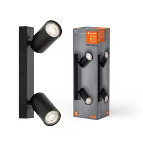   LED fali mennyezeti lámpa, felületre szerelhető, 6,8 W, 460 lm, 3000 K, meleg, szabályozható fényerejű, fekete, LED spotlámpa, nyolcszögletű, Ledvance