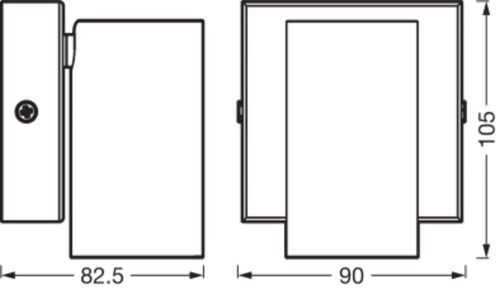 LED fali mennyezeti lámpa, felületre szerelhető, 3,4 W, 230 lm, 3000 K, meleg, szabályozható fényerejű, fekete, LED spotlámpa, nyolcszögletű, Ledvance