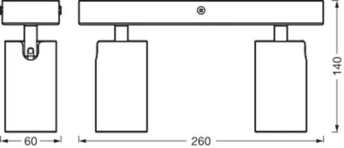 LED fali mennyezeti lámpa, felületre szerelhető, 6,8 W, 460 lm, 3000 K, meleg, szabályozható fehér, LED spotlámpa, nyolcszögletű, Ledvance