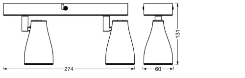 LED Mennyezeti Lámpa Spotlámpa Állítható Spot 8.6W 420lm 3000K Meleg Fehér Spot Ledvance