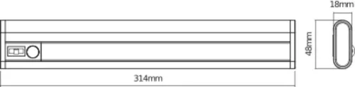 LED szekrény alatti világítószalag 2.9W 174lm 4000K semleges fehér mozgásérzékelővel, elemes, lineáris Ledvance