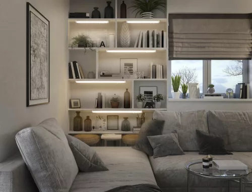 LED Szekrény alatti lámpa Mozgásérzékelővel 6W 380lm CCT Szabályozható Fehér 35cm Lineáris Forgatható Ledvance