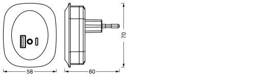 LED Éjszakai Fény Konnektorba 12.5W 9lm 3000K Meleg Színű Alkonyérzékelővel Fekete Lunetta Ledvance
