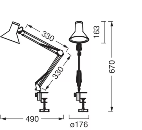 LED asztali lámpa, csiptető, állítható, 9W, 617lm, 3000K, meleg, szabályozható fehér, irodai termékcsalád, Ledvance
