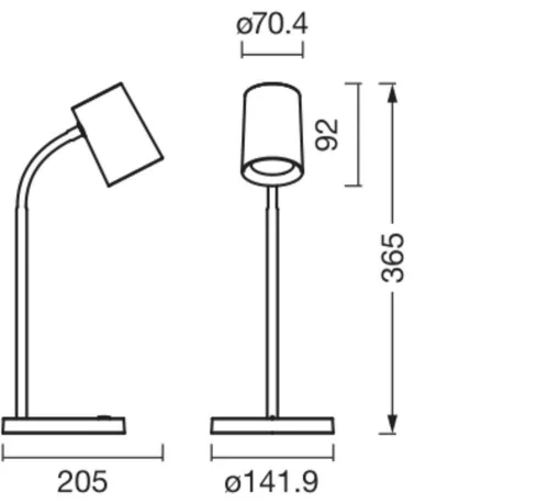 Asztali lámpa, állólámpa, GU10, USB-C, Office Line, fekete, Ledvance