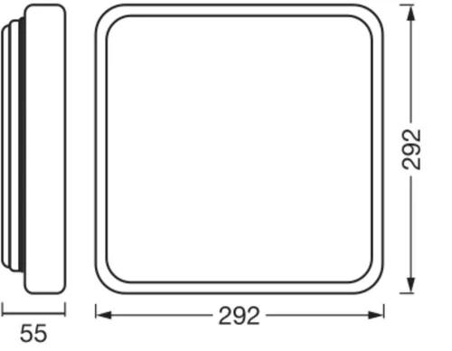 LED panel, felületre szerelhető mennyezeti lámpa, 16W, 1000lm, 3000K, meleg, szabályozható, barna, Orbis Ledvance