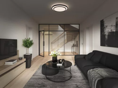 LED Mennyezeti Lámpa Felületre Szerelhető 24W 1450lm 3000K Meleg Fehér 39cm Orbis Fekete Ledvance
