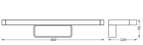 LED Fürdőszobai Lámpa Fali Világítás Tükör Felett Szabályozható 7W 300lm CCT Fekete IP44 40cm Obris Ledvance