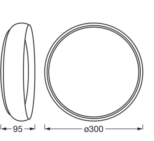 LED Mennyezeti Lámpa Felületre Szerelt 16W 750lm 3000K Meleg, Szabályozható Fényű Szürke Fa 30cm Orbis Ledvance