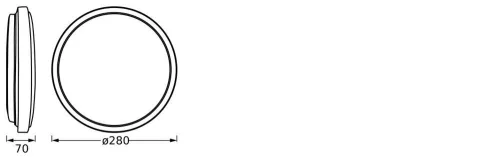 LED Mennyezeti Lámpa Felületre Szerelhető 16W 1000lm 3000K Meleg Fekete 28cm Orbis Ledvance