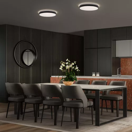 LED Mennyezeti Lámpa Felületre Szerelhető 16W 1000lm 3000K Meleg Fekete 28cm Orbis Ledvance