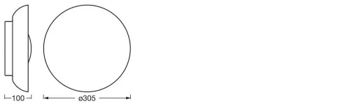 Mennyezeti lámpa, felületre szerelhető, E27, 30 cm, Orbis, barna, Ledvance