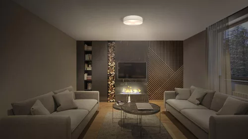 Mennyezeti lámpa, felületre szerelhető, E27, bézs, 30 cm, Orbis, Ledvance