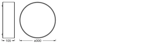 Mennyezeti lámpa, felületre szerelhető, E27, fehér, 30 cm, Orbis, Ledvance