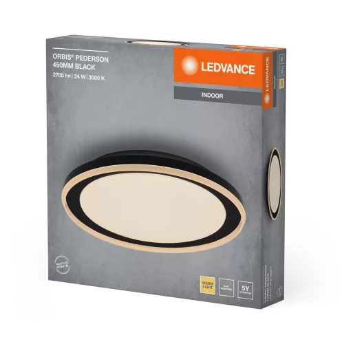 Fali Mennyezeti Lámpa Sconce Felületre Szerelt Spotlámpa 24W 1450lm CCT Fekete Orbis Ledvance