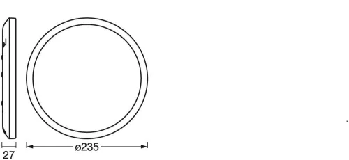 LED Mennyezeti Lámpa 15W 1020lm 3000K Meleg Fényű, Szabályozható Felületre Szerelt Fekete 23,5cm Orbis Ledvance
