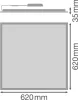 LED Panel Irodai Mennyezeti Lámpa 35W 3850lm 3000K - 4000K CCT Szabályozható Felületre Szerelt Süllyesztett Fehér 62x62cm UGR19 Compact Ledvance