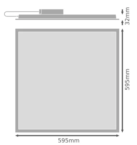 LED panel mennyezeti lámpatest 34W 4080lm 3000K meleg fehér süllyesztett 60x60cm Eco Ledvance