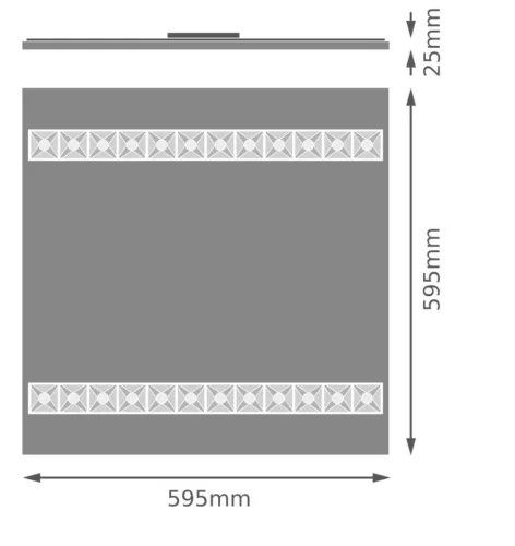 LED panel mennyezeti lámpatest 27.5W 4000lm 4000K Semleges, szabályozható fényerejű, süllyesztett, fekete, 60x60cm-es rácsos függöny Ledvance