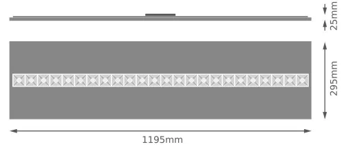 LED panel mennyezeti lámpatest 27.5W 4000lm 4000K Semleges, szabályozható fényerejű, süllyesztett, fekete, 120x30cm, rácsos kivitel Ledvance