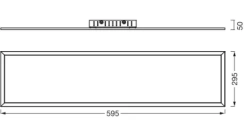 LED panel mennyezeti lámpatest 22W 1600lm 4000K semleges fehér felületre szerelhető 60x30cm Planon™ Ledvance