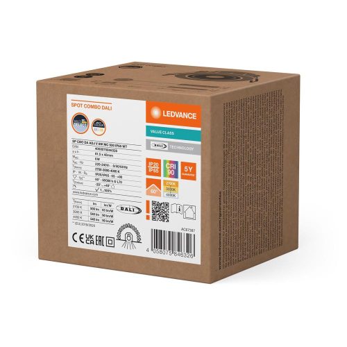 LED Panel Süllyesztett Spotlámpa 6W 540lm CCT Szabályozható Spotlámpa Fehér Dali Adjust Ledvance