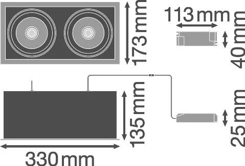 LED panel süllyesztett reflektor 30W 2700lm CCT spot fehér Multi Ledvance