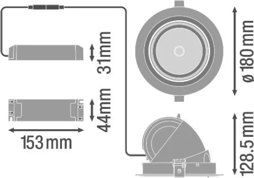 LED Panel Süllyesztett Spotlámpa 35W 3350lm CCT Spot Fehér Vario Ledvance