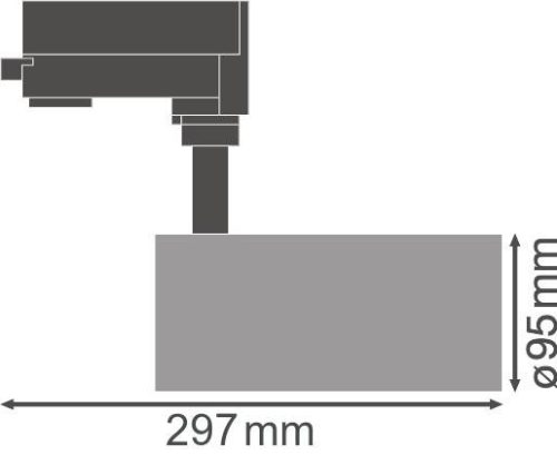 LED sínre szerelhető lámpatest 55W 4000lm CCT 3 fázisú, állítható, szürke, Ledvance sínre szerelhető lámpa