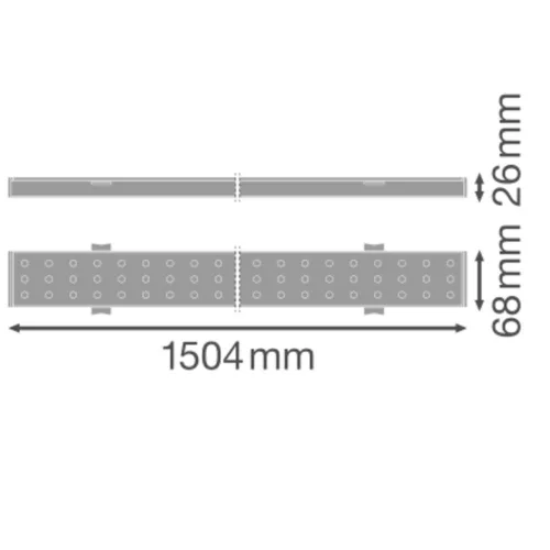 LED lámpa, lineáris lámpatest, 75W, 12750lm, 4000K, semleges, szabályozható, függesztett, felületre szerelt, fehér, 150,4cm, Trusys Ledvance