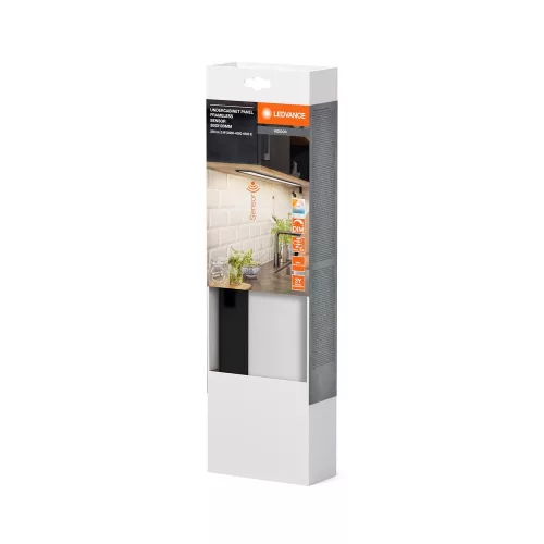 Szekrény alatti LED lámpa mozgásérzékelővel, keret nélküli, 5W, 220lm CCT, szabályozható, fekete, 30x10cm, Szekrény alatti, Ledvance