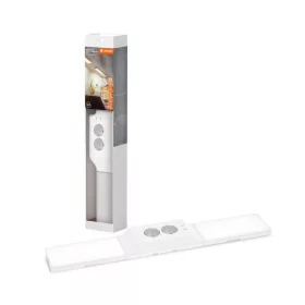   Mozgásérzékelős LED lámpa szekrény alá, keret nélküli, 10W, 500lm, 3000K, meleg fehér, szabályozható fényerővel, USB, szekrény alá szerelhető, Ledvance