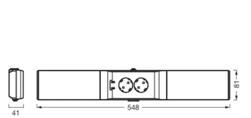 Mozgásérzékelős LED szekrény alatti lámpa, keret nélküli, 10W, 500lm, 3000K, meleg fehér, USB fényerőszabályozható, fekete, szekrény alatti lámpa, Ledvance
