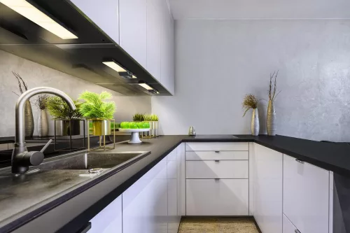 Mozgásérzékelős LED szekrény alatti lámpa, keret nélküli, 10W, 500lm, 3000K, meleg fehér, USB fényerőszabályozható, fekete, szekrény alatti lámpa, Ledvance