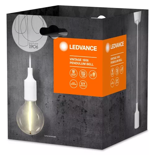 E27 Függesztett Mennyezeti Lámpa Fehér Vintage Pendulum 1906 Ledvance