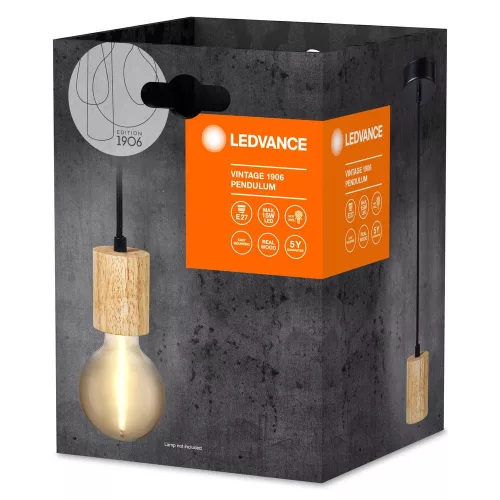 Vintage 1906 Pendulum Ledvance E27 függesztett mennyezeti lámpa, barna