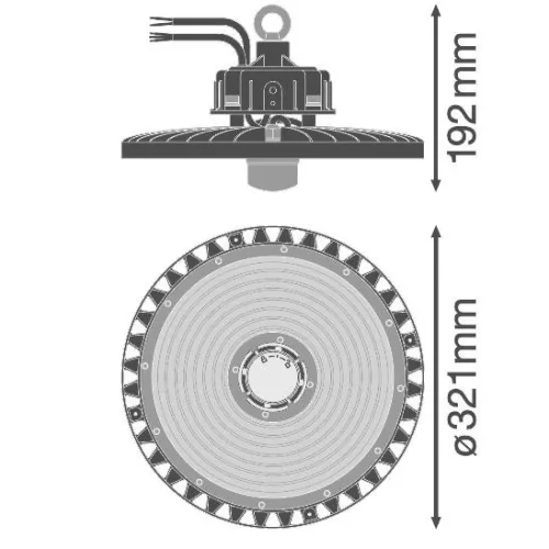 LED ipari lámpatest 190W 27000lm 4000K semleges fehér alkonyati mozgásérzékelővel fekete IP65 IK08 nagy öböl Gen 4 Ledvance