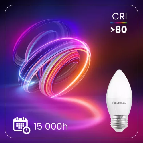 E27 B35 LED izzó 5W = 40W 470lm 3000K Meleg 180° LUMILED