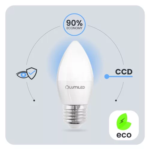 E27 B35 LED izzó 5W = 40W 470lm 3000K Meleg 180° LUMILED