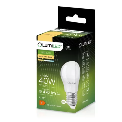 E27 P45 LED izzó 5W = 40W 470lm 3000K 180° LUMILED