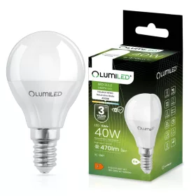   E14 P40 LED izzó 5W = 40W 470lm 4000K Semleges 180° LUMILED