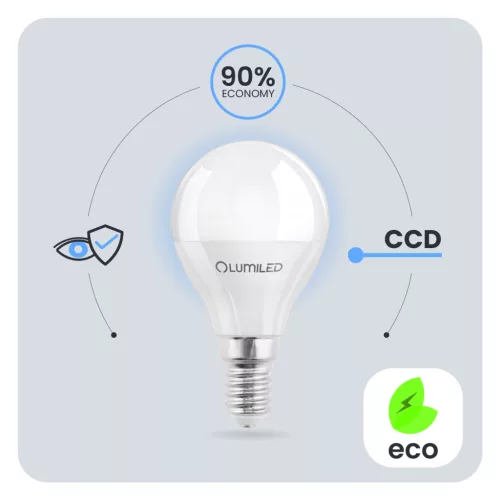 E14 P40 LED izzó 5W = 40W 470lm 4000K Semleges 180° LUMILED