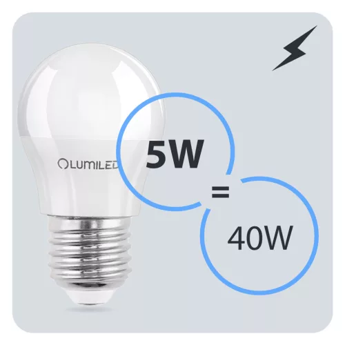 E27 P40 LED izzó 5W = 40W 470lm 6500K Hideg 180° LUMILED