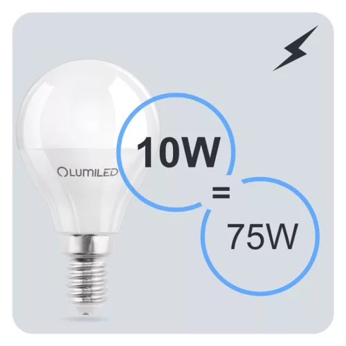 E14 P45 LED izzó 10W = 75W 990lm 3000K Meleg 180° LUMILED