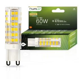 G9 LED izzó KAPSZULA 7W = 60W 670lm 3000K  360° LUMILED