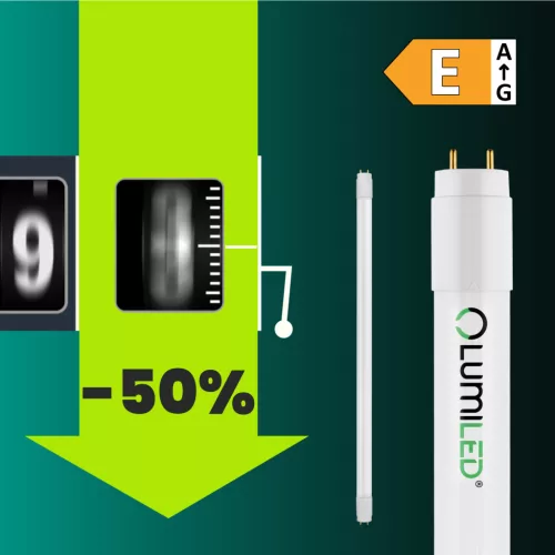 G13 T8 LED cső 18W 1800lm 6500K Hideg 160° 120cm LUMILED