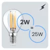 LED izzó E14 P40 2W = 25W 249lm 4000K semleges 360°-os izzószál LUMILED